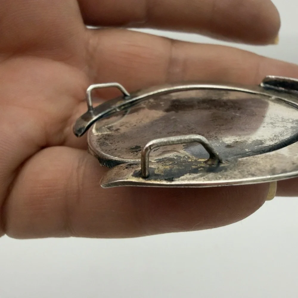 Antique Victorian Sterling Silver Pendant Converted Vesta Case Equestrian Read